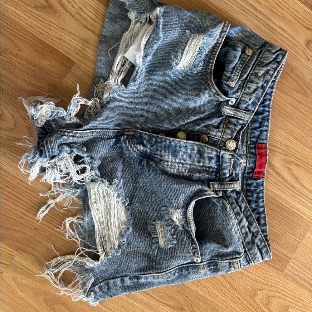 Distressed Denim Shorts